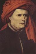 Robert Campin Portrait of a Man (mk08) oil on canvas